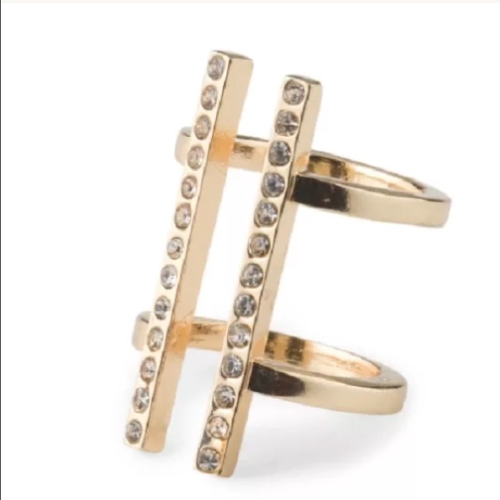 JULES SMITH "DOUBLE ROW PAVE RING" - Picture 2 of 5